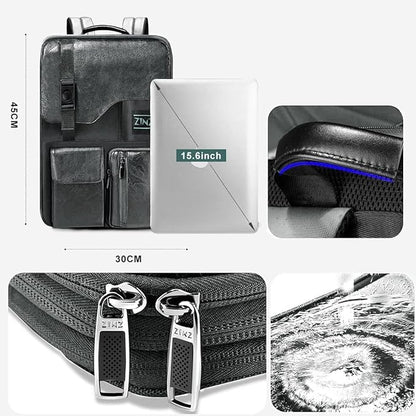 Slim & Expandable Laptop Backpack 15.6 Inch, Computer Rucksack Water Resistant Bag, Anti-Theft Travel Daypack for Men and Women-Gray