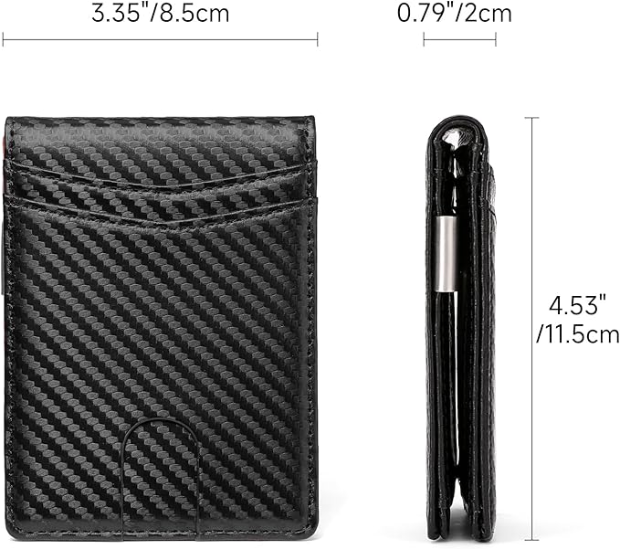 Slim Wallet for Men Bifold RFID Blocking Front Pockets Wallet Credit Card Holder Minimalist Leather Money Clip Mens Wallet with 12 card Slots