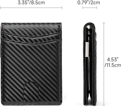 Slim Wallet for Men Bifold RFID Blocking Front Pockets Wallet Credit Card Holder Minimalist Leather Money Clip Mens Wallet with 12 card Slots