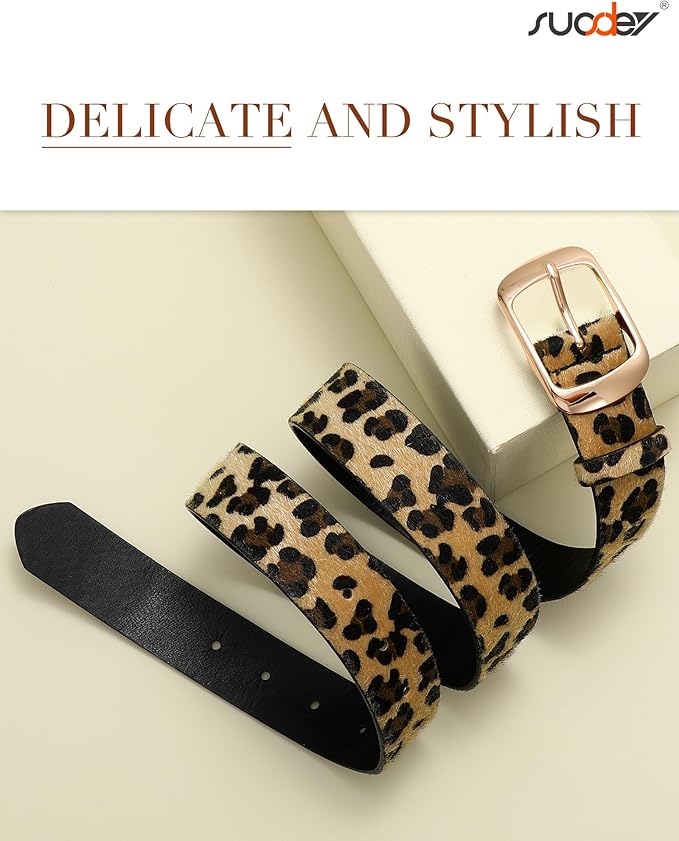 SUOSDEY Women Belts For Jeans Dresses Pants Ladies Leather Waist Belt with Elegant Buckle, Width 1.3"