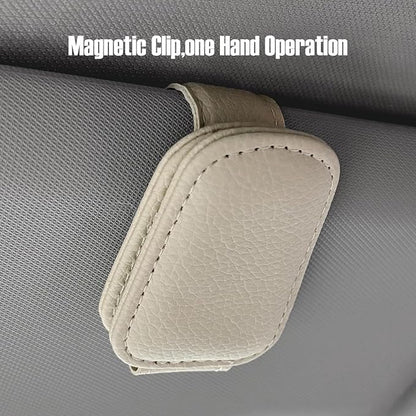 Car Visor Sunglasses Holders,2 Pcs (Beige)