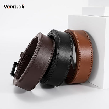 VONMELLI Nickel Free Leather Belt for Men, Non Metal TSA Approved Men’s Belt for Jeans with Hypoallergenic Buckle