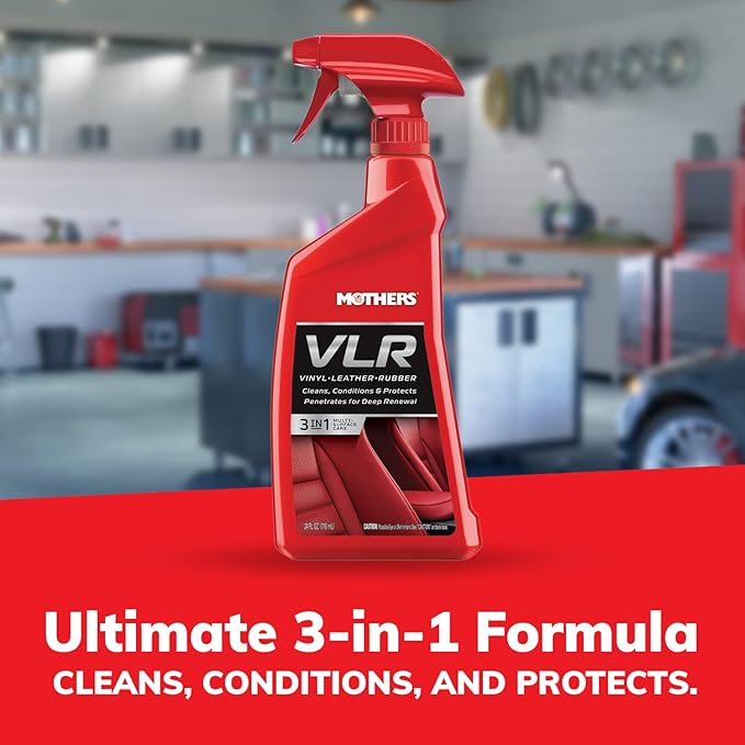 Mothers VLR Vinyl-Leather-Rubber Care, 24 oz. Cleans,Conditions & Protects In One Step,pH Balanced Formula with Neatsfoot Oil,Lanolin To Protect Against Drying, Fading & Cracking (06524) (Pack of 2)