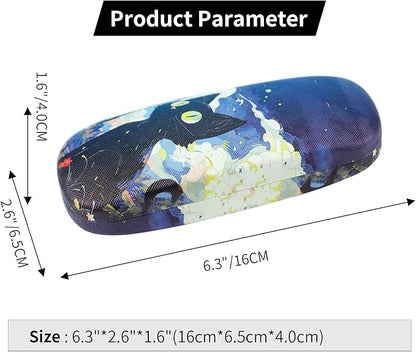 PERFECTSIGHT Hard Shell Eyeglasses Case, PU Leather Protective Glasses Case, Cute Eyeglass Case for Women Men Girls