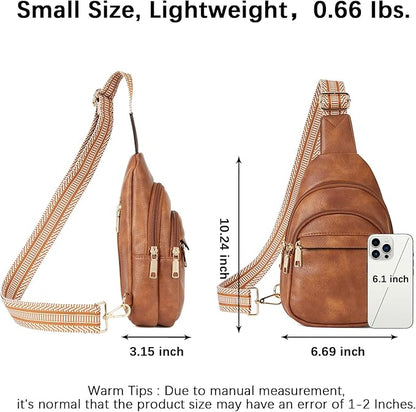 BOSTANTEN Small Sling Bag for Women Leather Crossbody Bags Fanny Pack Chest Bag for Travel