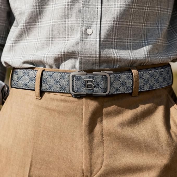 VANNANBA Letter B Buckle Belt, Mens Designer Belts Premium Leather for Dress Casual Jeans Pants