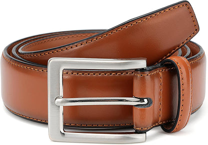 MILORDE Men's Genuine Leather Dress Belt, Handmade, 100% Cow Leather, Fashion & Classic Designs for Work Business and Casual