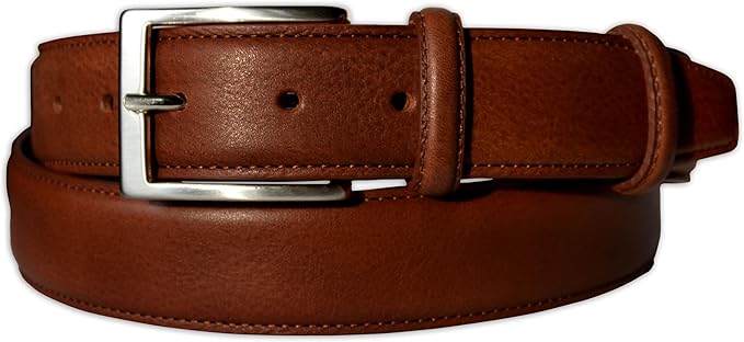 Mens Plain Smooth Italian Dress Leather Belt