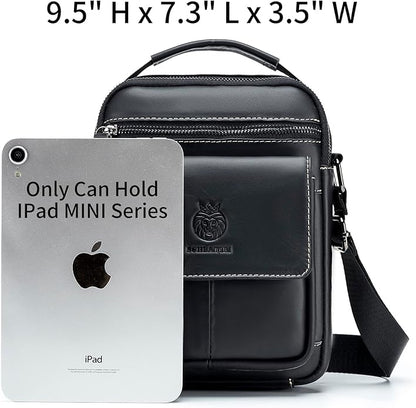Small Leather Messenger Bag for Men, Man Bag Crossbody, Men's Shoulder Bags Leather Man Purse Handbag
