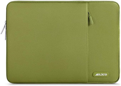 MOSISO Laptop Case 13.3 inch, 13-13.3 inch Laptop Sleeve Compatible with MacBook Air/Pro 13/Pro 14 M5 M4 M3 M2 M1, HP Dell ASUS Lenovo,Polyester Vertical Computer Sleeve Bag with Pocket, Chartreuse