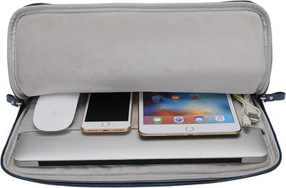 MOSISO Laptop Sleeve Bag 13 inch Compatible with MacBook Neo 13 A18/Air 13.6 inch 2026-2022 M4 M3 M2/Air 13 inch 2022-2018 M1/Pro 13 2026-2016 M2 M1, PU Leather Padded Bag Waterproof Case,Peacock Blue