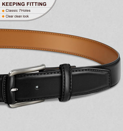 BULLIANT Men Belt Multi Pack,Leather Belt For Gift Men Golf Dress Casual Jean 7Holes 1 3/8"