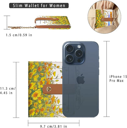 Airkit Small Wallets Woman RFID Blocking Leather Credit Card Holder - with ID Window - Card Wallets for Women - with Zipper Coin Purse - Keychain Wallet