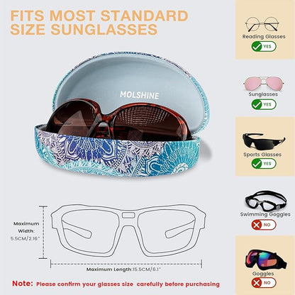 molshine Hard Shell Sunglasses Case,Large Glasses Case for Women Men Oversized Sunglass Eyeglasses