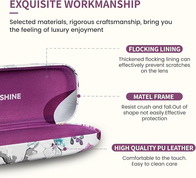 molshine Hard Shell Sunglasses Case, Classic Large Glasses Case for Women Men, Sunglass Eyeglasses