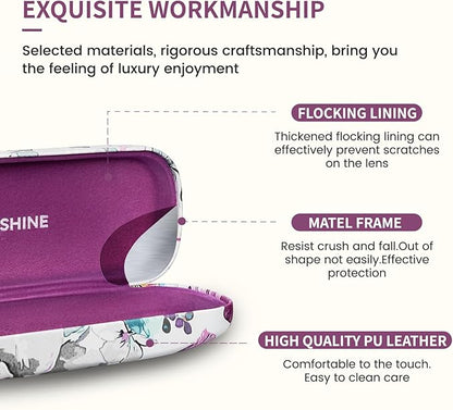 molshine Hard Shell Sunglasses Case, Classic Large Glasses Case for Women Men, Sunglass Eyeglasses