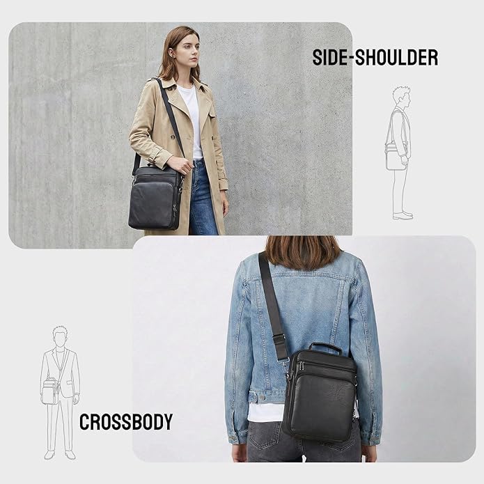 Crossbody Bags for Women and Men, Medium Leather Ladies Shoulder Cross body Bag Sling Travel Purses Handbags