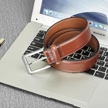 XOUXOU Men's Casual Leather Jeans Belts Classic Work Business Dress Belt with Prong Buckle for Men