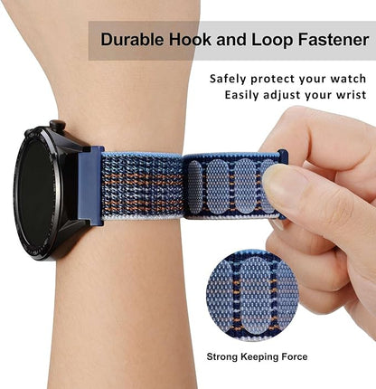 WOCCI 22mm Adjustable Nylon Watch Band, Quick Release Sport Loop Strap (Storm)