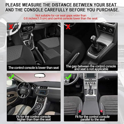 Car Seat Gap Filler Organizer, 2 Pack Multifunctional Car Seat Organizer, Auto Console Side Storage Box with Cup Holders 2 Seat Hooks for Drink, Car Organizer Front Seat for Holding Phone, Sunglasses