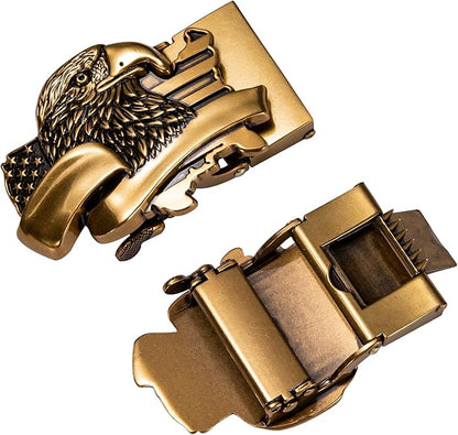 Dubulle Men's Ratchet Belt Gold/Black/Red/Green/Blue/White Automatic Buckle Business Casual Belt Gift - Adjustable Fit