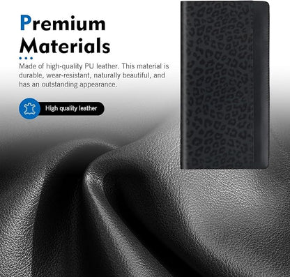 Car Registration and Insurance Holder, PU Leather Insurance License and Registration Card Holder with Magnetic Closure, Document Holder Organizer for License, Cards and Documents (Leopard)