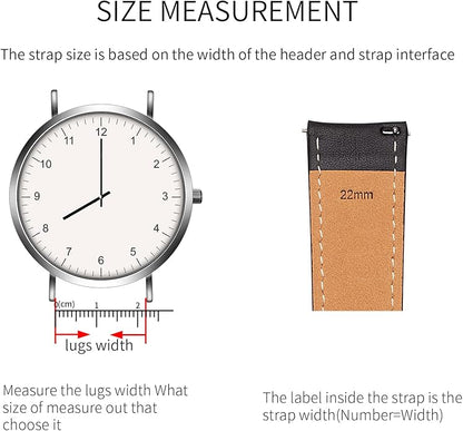 SEURE Quick Release Watch Band,Top Genuine Leather Watch Straps 19mm 20mm 21mm 22mm 24mm for Men and Women