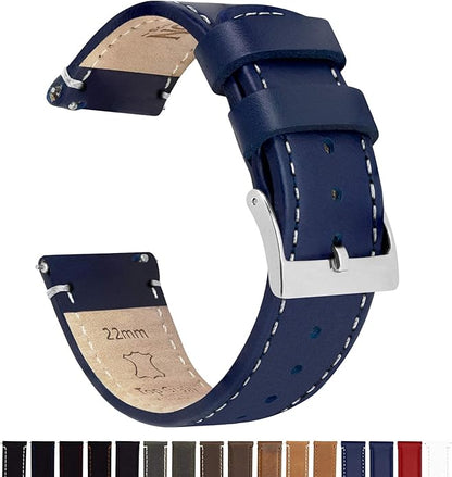 BARTON WATCH BANDS - Top Grain Leather Watch Bands Compatible with Apple Watch Models - 1, 2, 3, 4, 5, 6, 7, 8, 9, 10, SE, Ultra & Ultra 2