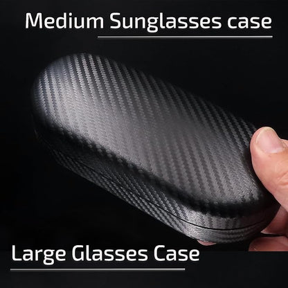 MyEyeglassCase - Large Sunglasses Case - Hard Glasses Case Holder w/Pouch & Cloth - Eyeglass Case Aviator Frames Men & Women