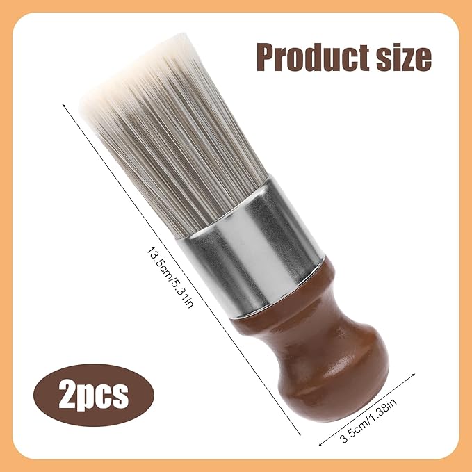 Gosknor 2pcs Salve Brush for Leather Furniture, Wood & Leather Cleaning Brush with Soft Nylon & Polyester Bristles, Brown