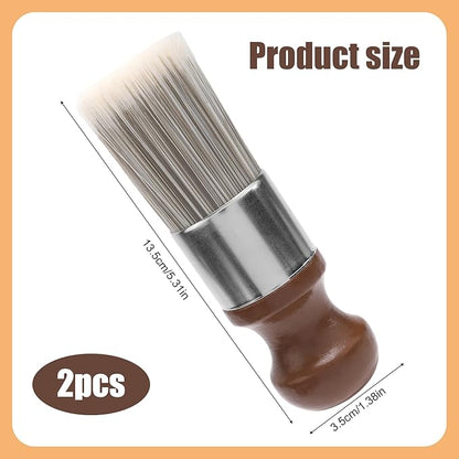 Gosknor 2pcs Salve Brush for Leather Furniture, Wood & Leather Cleaning Brush with Soft Nylon & Polyester Bristles, Brown