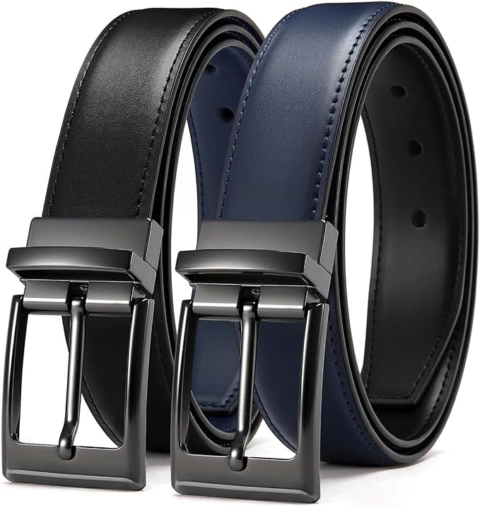 CHAOREN Reversible Belt Men 1 Piece - 1.25" Leather Dress Belt - Trim to Fit for Elegant Style