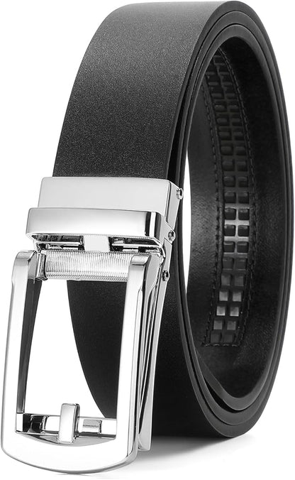 SENDEFN Men's Leather Dress Casual Belt 1 3/8" Automatic Adjustable Click Buckle Belts with Gift Box