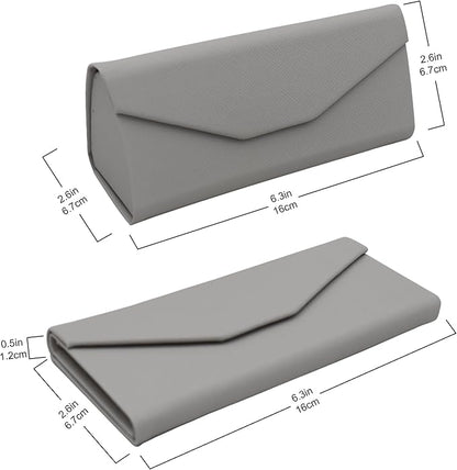 Real Sic Glasses Case for Men and Women - Magnetic Folding Hard Shell Sunglass Holder - Inspired by Solid Color