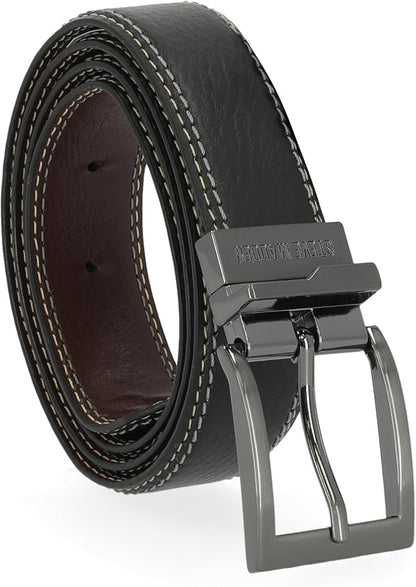 Steve Madden Men's Reversible Men's Dress Casual Every Day Leather Belt