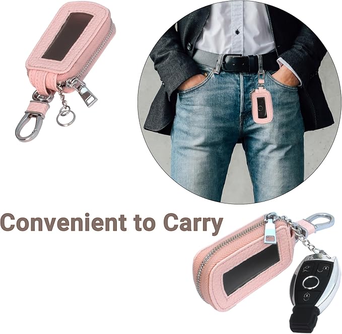 Yuoyar Premium Leather Key Fob Case - Universal Car Key Holder