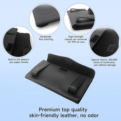 Car Tissue Holder 2 Pack for Smooth Dispensing, Includes Lotion Facial Tissues, Secure Mount Napkin Organizer for Vehicles, Universal Compatibility with Standard Refills, Slim Design for Easy Access