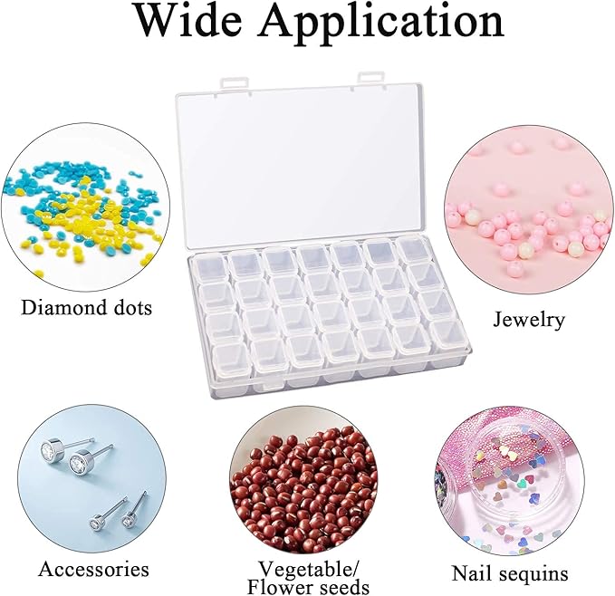 ARTDOT 56 Girds Storage Containers for Diamond Art Kits for Adults, 2 Pack Portable Bead Storage Container for Diamond Painting Accessories and Tools