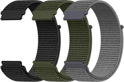 DaQin 22mm 20mm 18mm Quick Release Watch Band Compatible with Garmin Venu 3 2/Forerunner 255 265 955/Vivoactive 5 6 4 3, Nylon Watch Straps Adjustable Sport Replacement for Samsung Galaxy Watch 7 6 5 4/3 45mm/Galaxy Watch 46mm Men Women, 3 Packs
