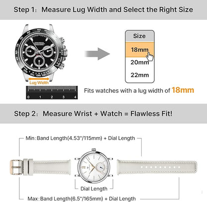 Fullmosa 18mm 20mm 22mm 24mm Leather Watch Bands, 2 Pack Soft Quick Release Watch Strap Compatible with Garmin Vivoactive 5/6/4/3, Venu 4/3S/2S, Samsung Galaxy Fossil Amazfit for Men Women,18mm Toffee Brown&White/Silver&Rosa