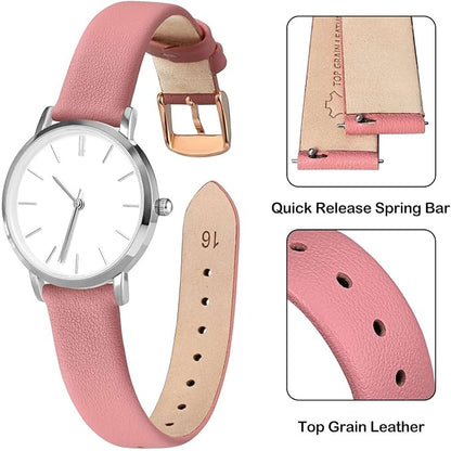 ANNEFIT Watch Bands for Men Women, Top Grain Leather Watch Strap with Quick Release, Band Width 12mm 13mm 14mm 16mm 18mm 20mm 22mm