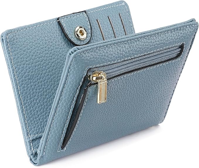 GAEKEAO Wallet Women RFID Blocking Small Bifold Vegan Leather Ladies Mini Purse with ID Window Zipper Change Pocket