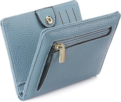 GAEKEAO Wallet Women RFID Blocking Small Bifold Vegan Leather Ladies Mini Purse with ID Window Zipper Change Pocket
