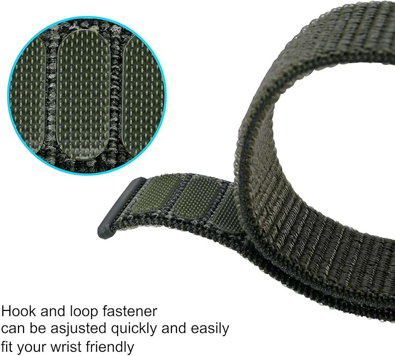 ANNEFIT Nylon Sport Loop Watch Bands, 2 Packs Quick Release Adjustable Strap 16mm 18mm 19mm 20mm 21mm 22mm 24mm