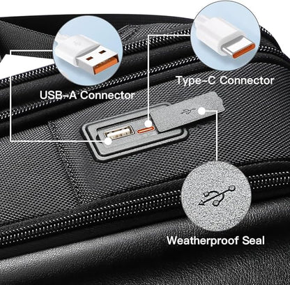BOPai Laptop Backpack Men for 15.6 inch Business Smart Professional Lightweight Backpack with USB Charging Office Commuter Computer Rucksack Executive Anti Theft Black