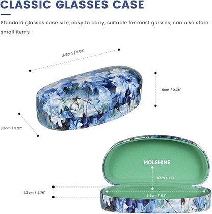 molshine Hard Shell Sunglasses Case,Classic Large Glasses Case for Sunglass, Eyeglasses with Cleaning Cloth, Pocket
