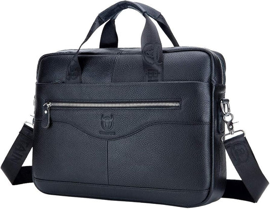 Hebetag Small Leather Sling Shoulder Bag Messenger Pack for Men Women Outdoor Travel Business