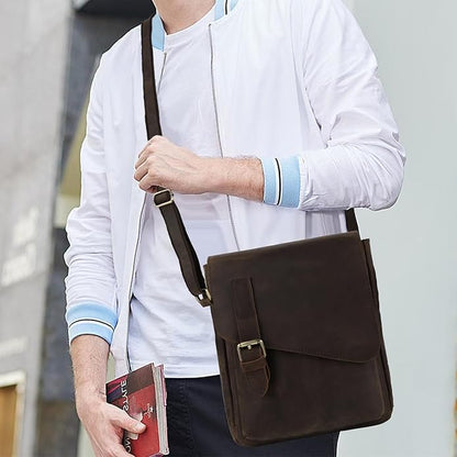 Jack&Chris Leather Messenger Bag for Men, Man Purse Crossbody Bags for Work Business