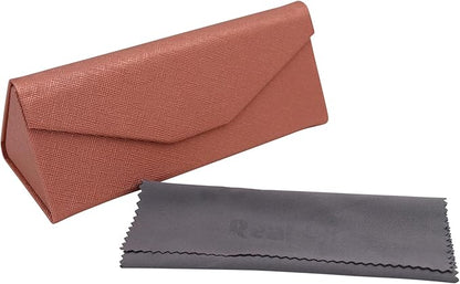 Real Sic Glasses Case for Men and Women - Magnetic Folding Hard Shell Sunglass Holder - Inspired by Solid Color