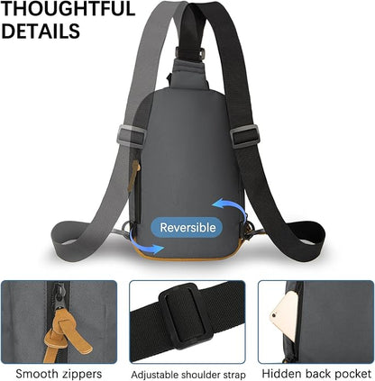 Goloni Sling Bag for Men Women, Crossbody Shoulder Bag with Multiple Pockets, Lightweight Casual Daypack for Travel